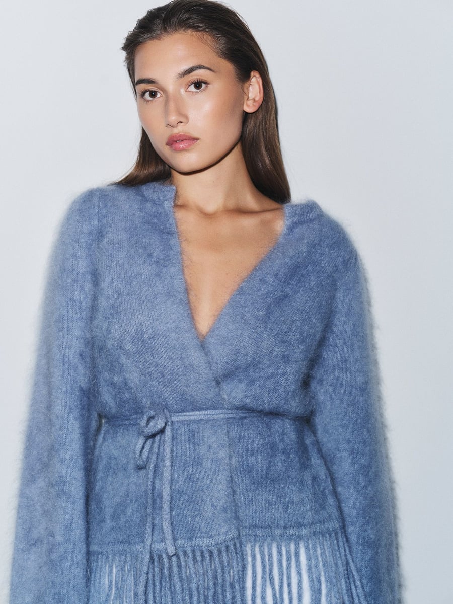 Ella & il Fidele Chunky Cardigan Denim Blue