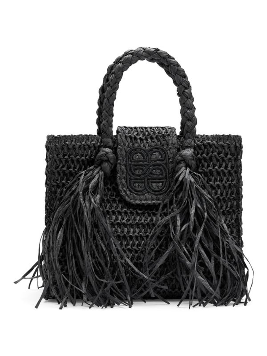 Ella & il Sigrid Straw Bag Black