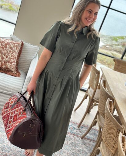 Neo Noir Baia Poplin Dress Army