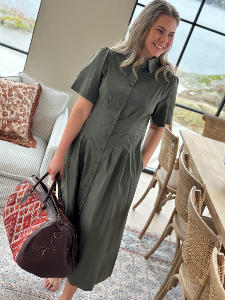 Neo Noir Baia Poplin Dress Army