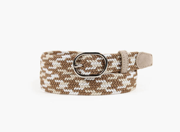 Nohr Nora flettet strikkbelte flerfarget brunt