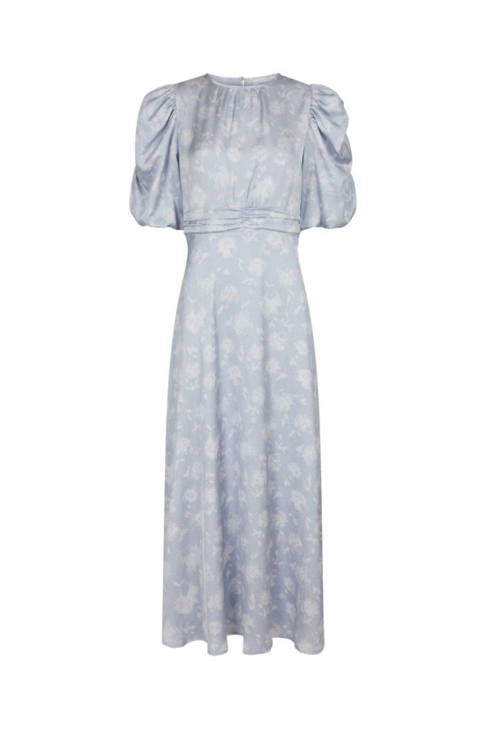 Neo Noir Kikka Faded Flower Dress Light Blue