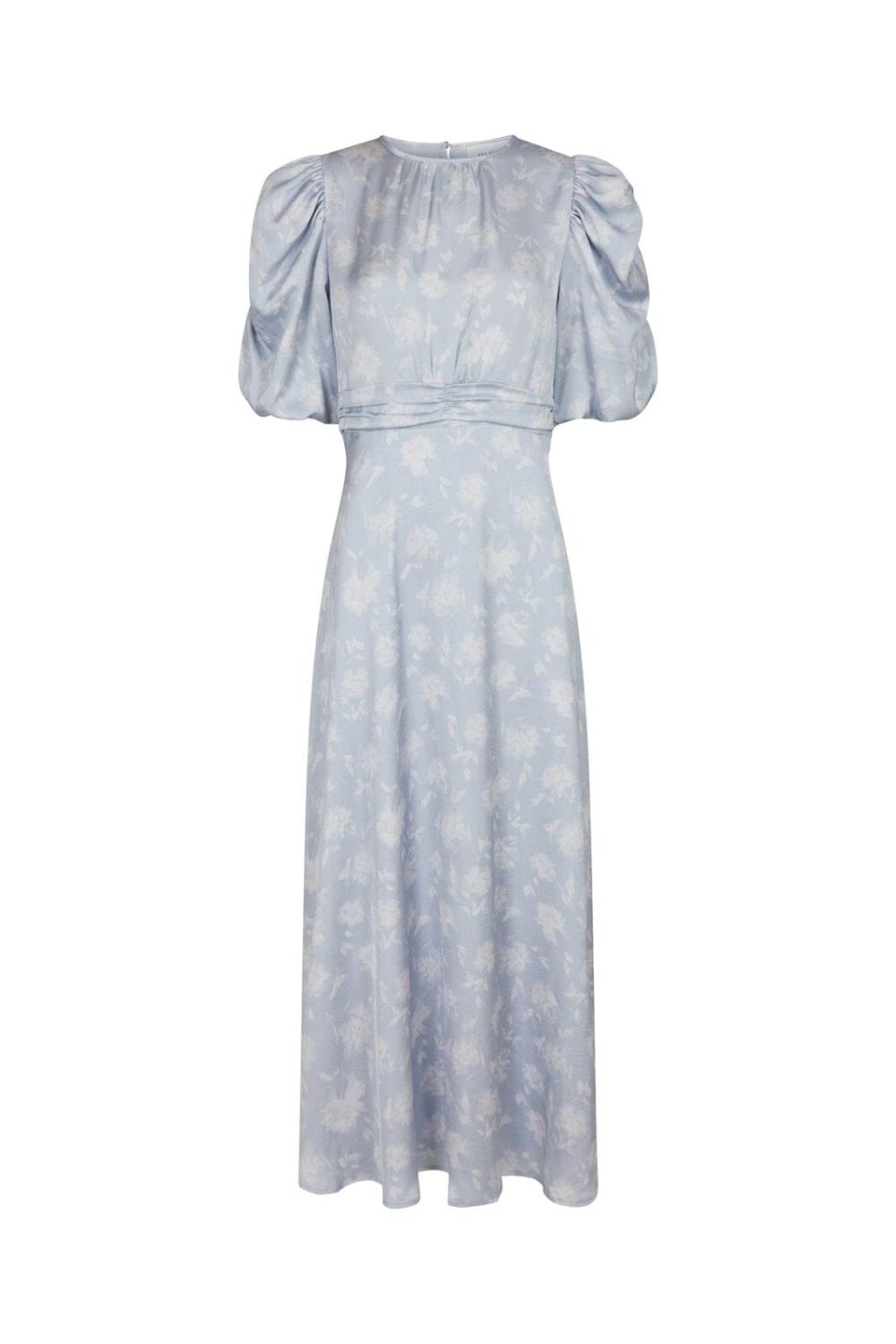 Neo Noir Kikka Faded Flower Dress Light Blue