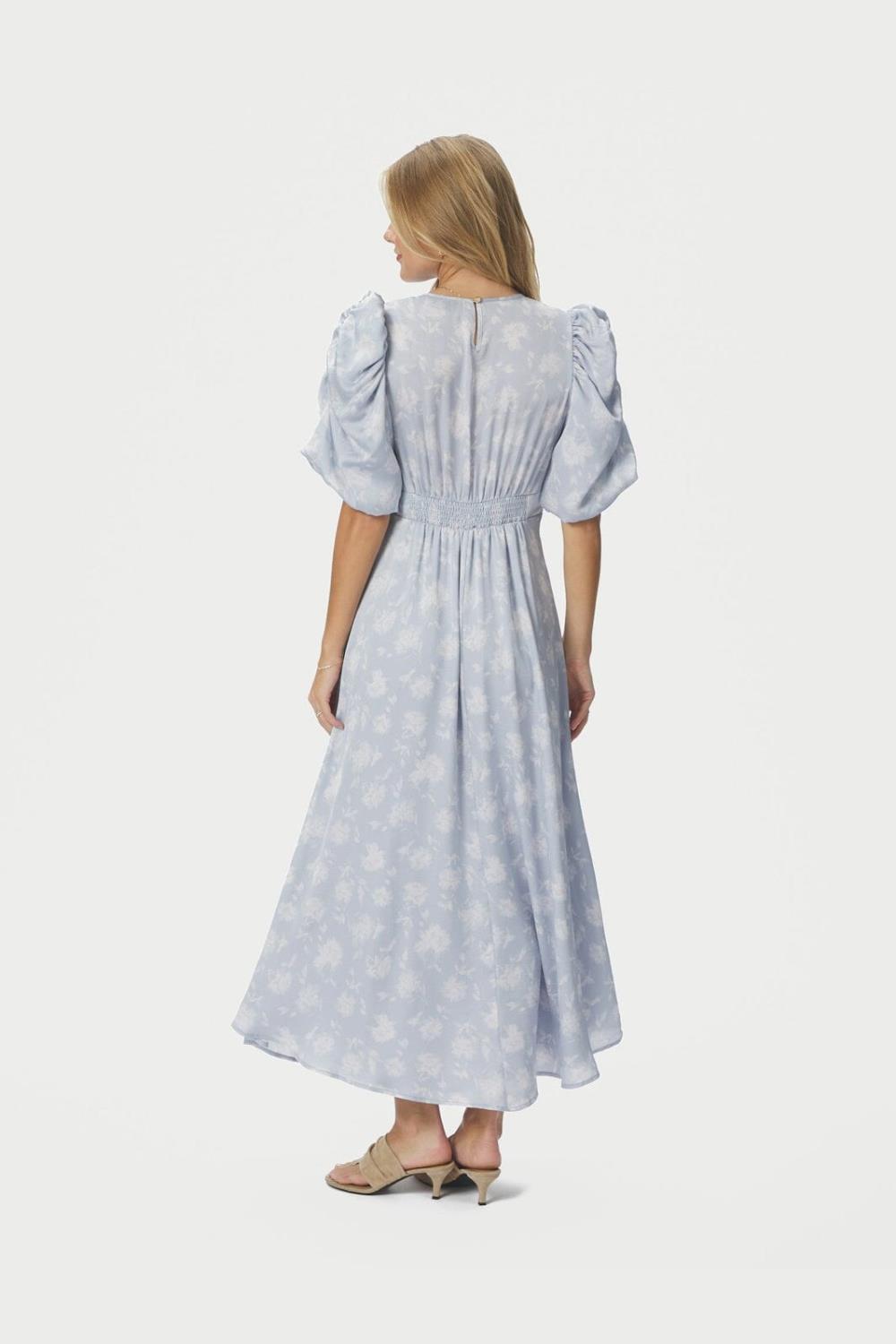 Neo Noir Kikka Faded Flower Dress Light Blue