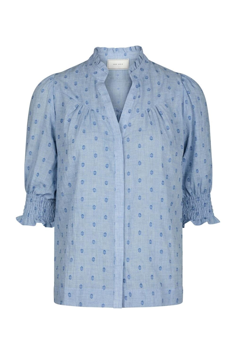 Neo Noir Diana Dobby S Blouse Light Blue