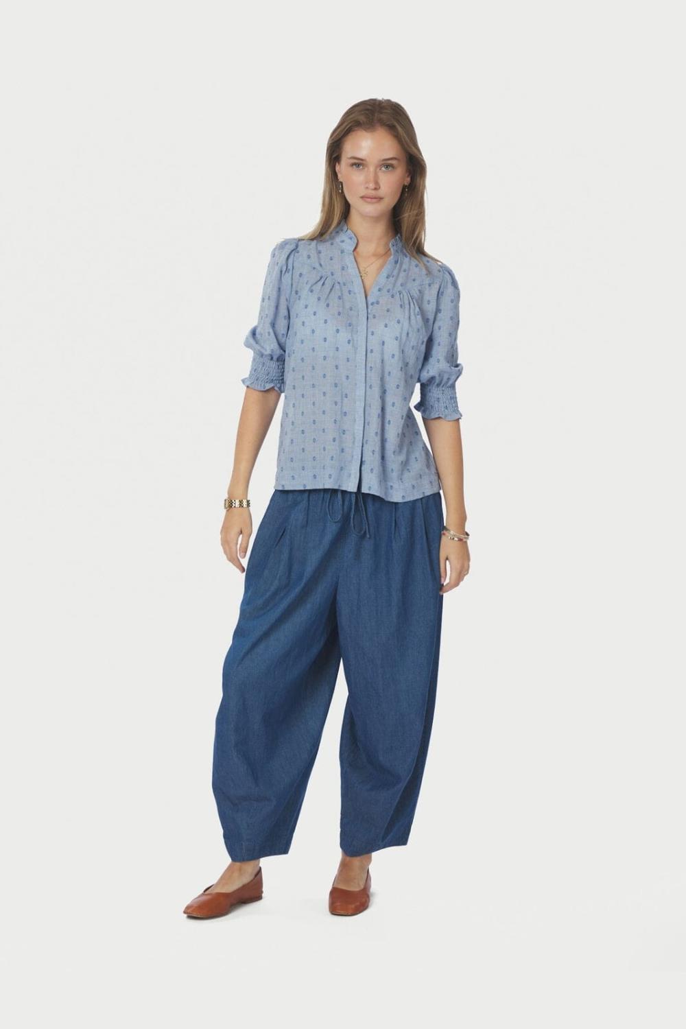 Neo Noir Diana Dobby S Blouse Light Blue