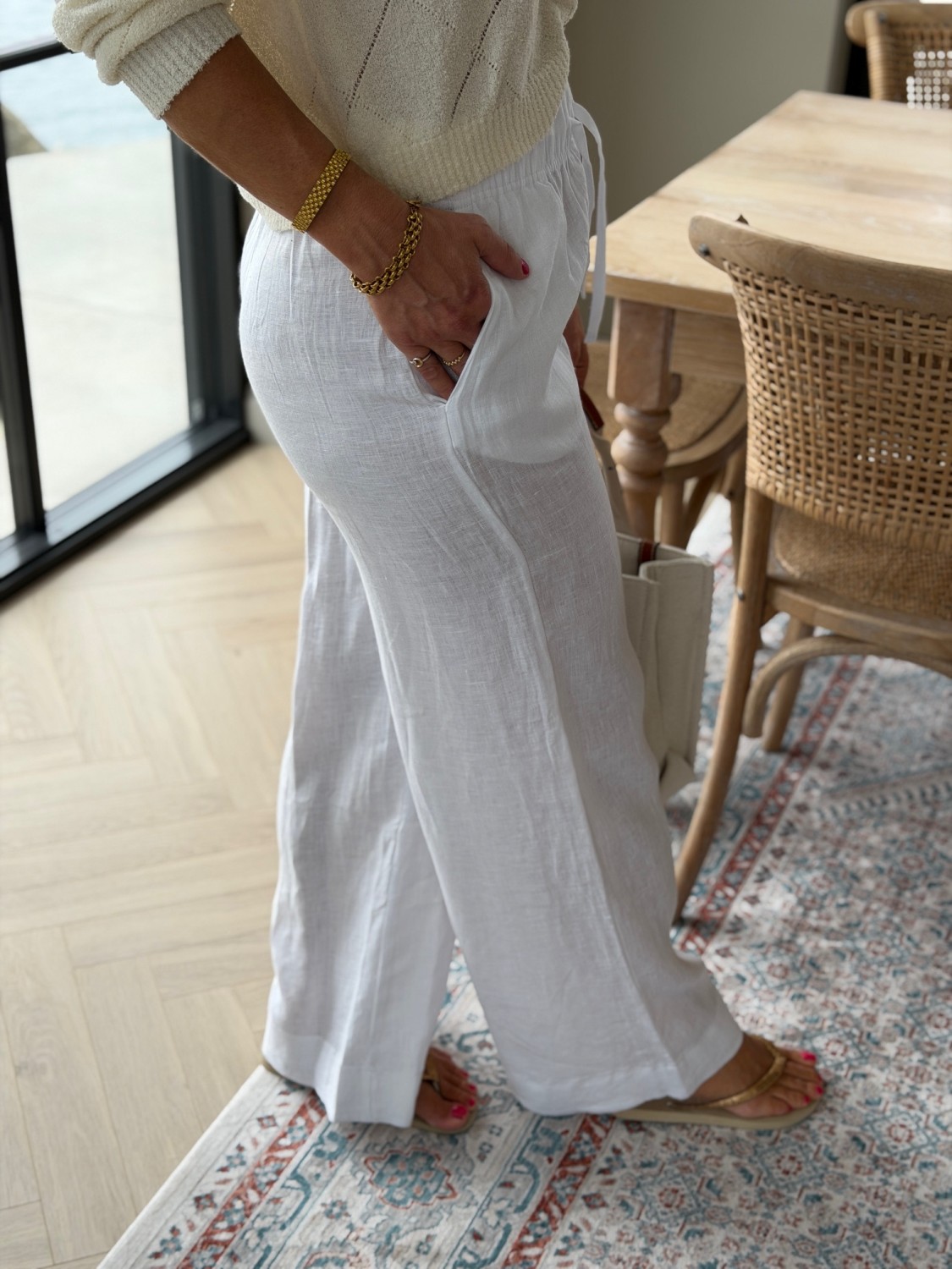 Ella & Il Immi Linen Pants White – Elegant linbukse til dame med lommer
