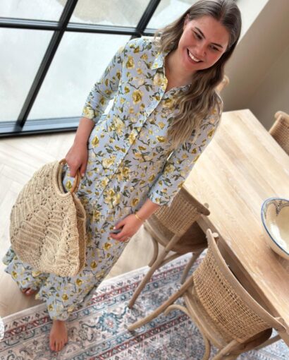 YAS Savanna Long Shirt Dress Skyway/Matira