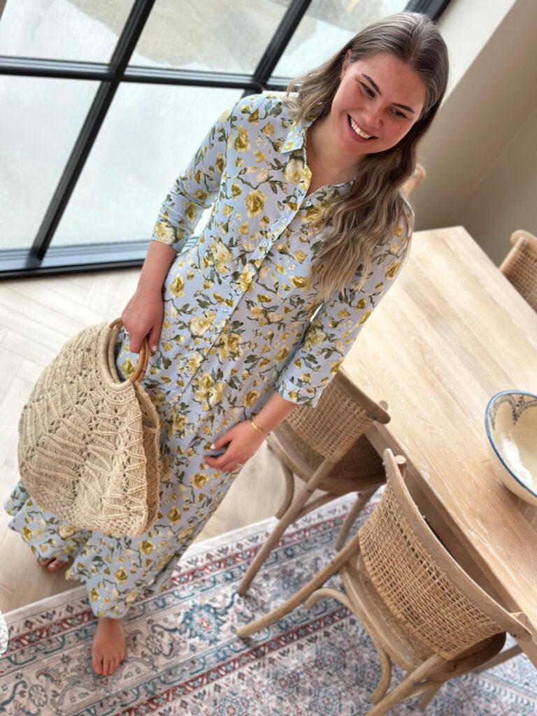 YAS Savanna Long Shirt Dress Skyway/Matira