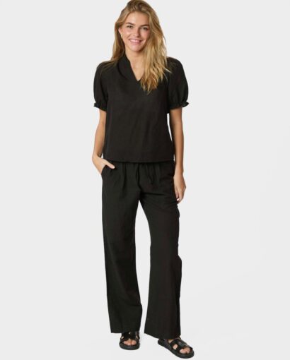 Neo Noir Sonar Linen Pants Black