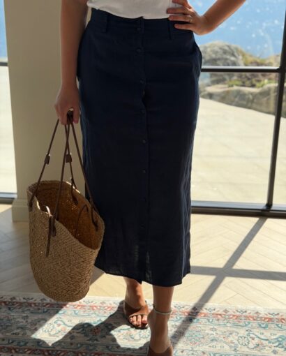 Close To My Heart Lydia Midi Skirt Navy – Linskjørt i midi lengde