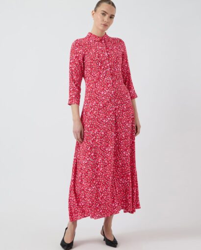 YAS Savanna Long Shirt Dress Cyclamen/Polly