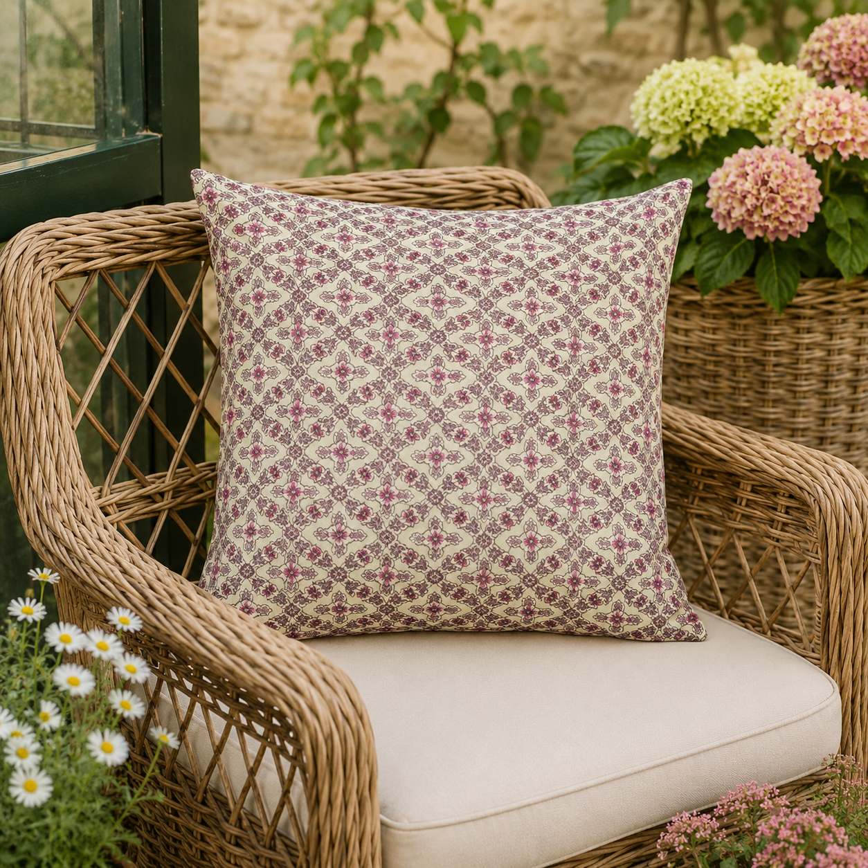 IB Laursen Liberty Pute Ariana Lilla Bringebær – 50x50 cm