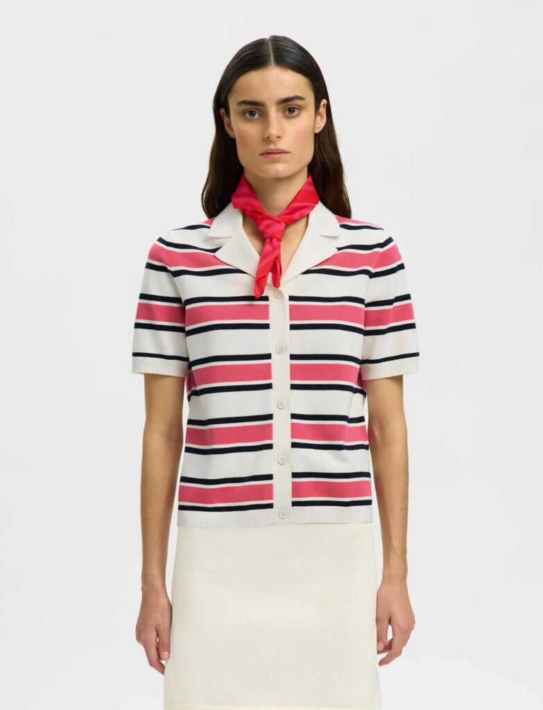 Selectd Femme Famour SS Knit Polo Cardigan