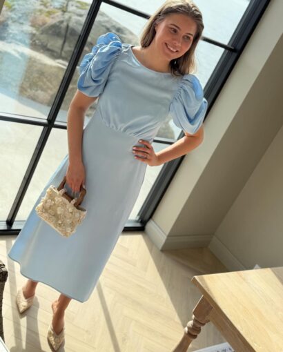 YAS Pella Dress 2/4 Long Dress Skyway