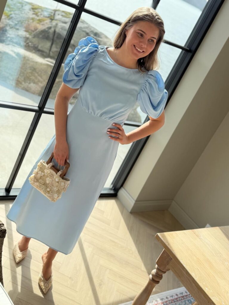 YAS Pella Dress 2/4 Long Dress Skyway