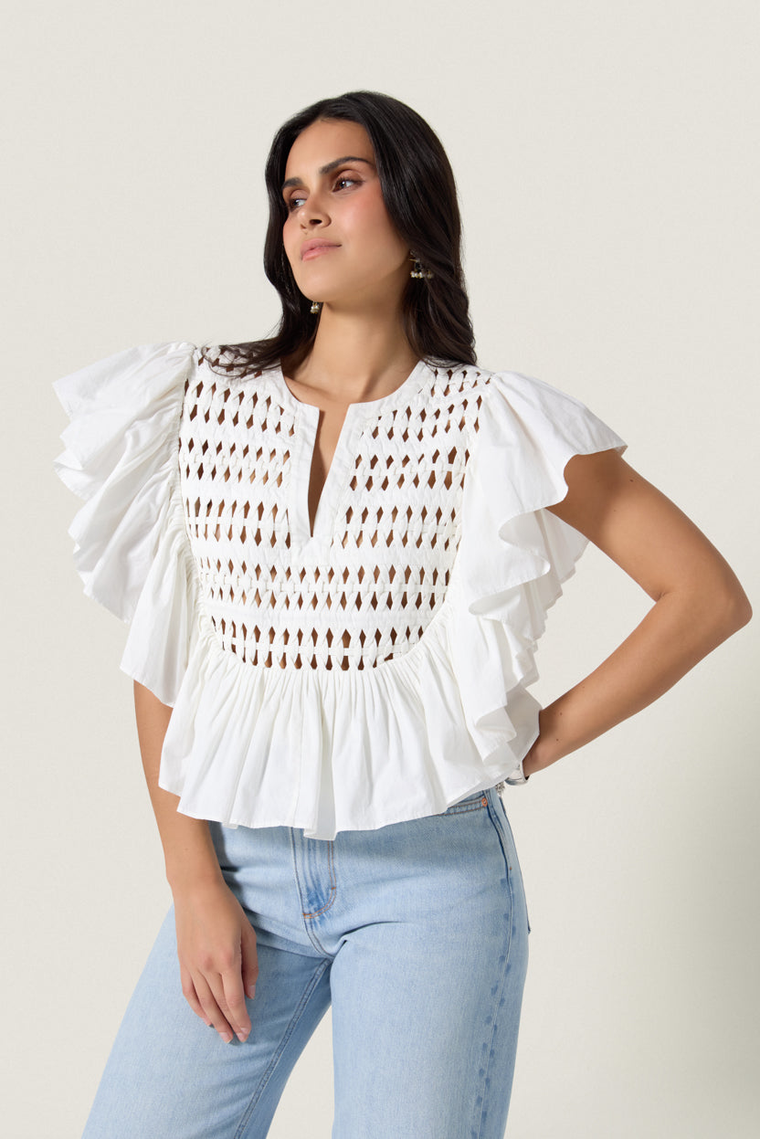 Scarlett Poppies Tommie Top Crispy White