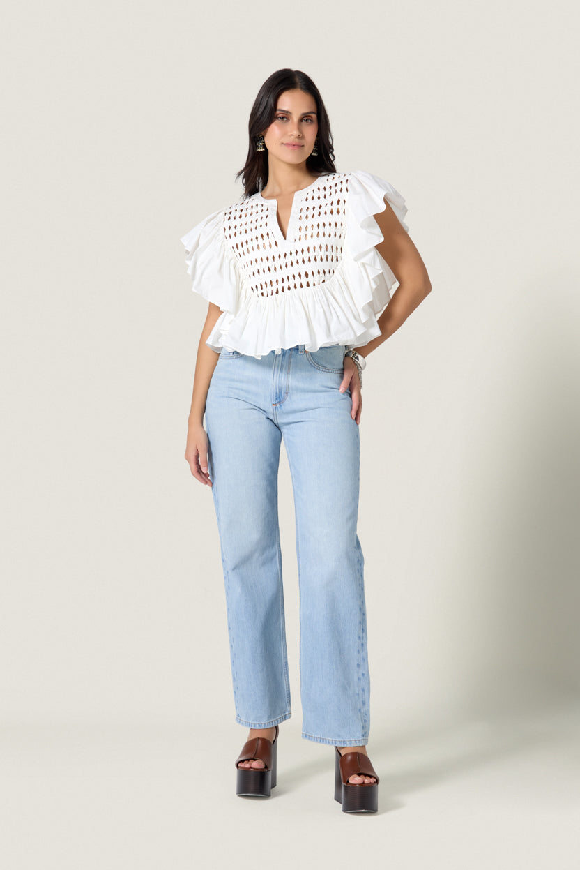 Scarlett Poppies Tommie Top Crispy White