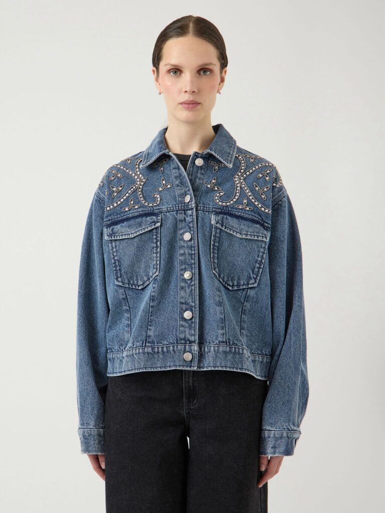 YAS Vision Denim Emb Jacket Fest