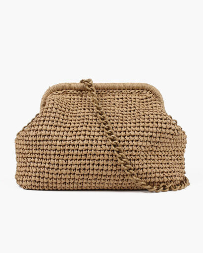 Nohr Positano Straw Clutch Beige
