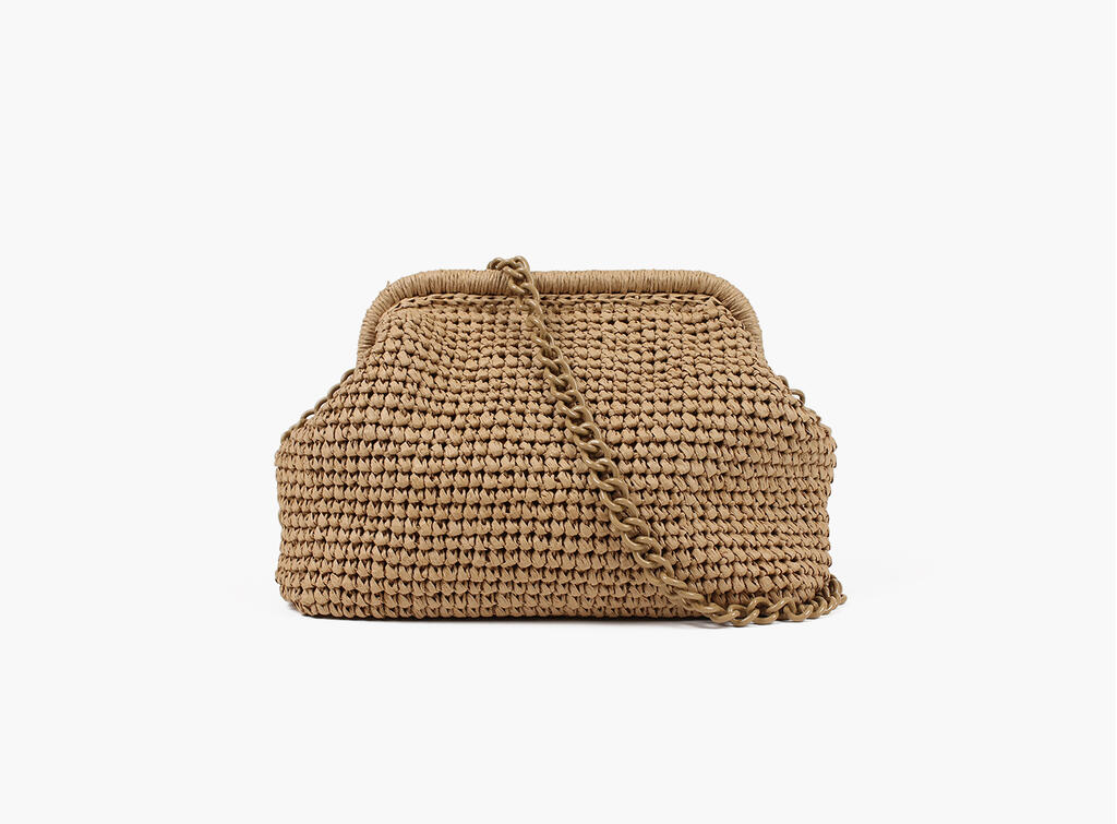 Nohr Positano Straw Clutch Beige