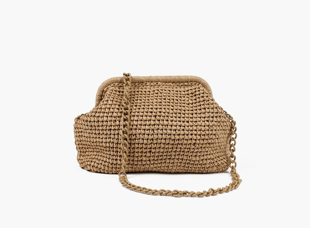 Nohr Positano Straw Clutch Beige