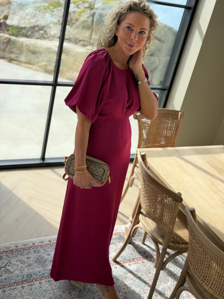 Selected Femme Laurina Regular 2/4 Ankle Dress Anemone – Feminin Maxikjole i Blomsterprint