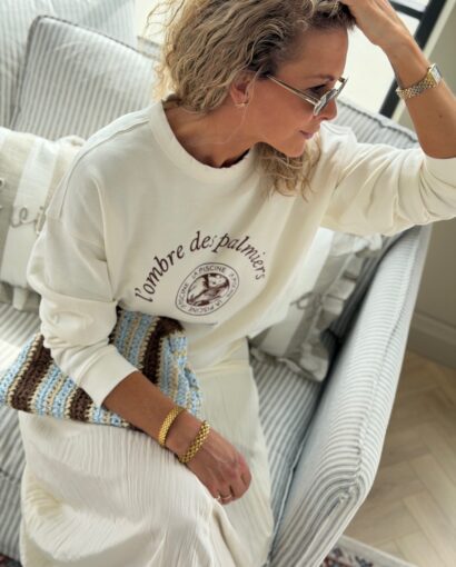 Selected Femme Felisa LS Sweat Egret Potters – Komfortabel sweatshirt til dame