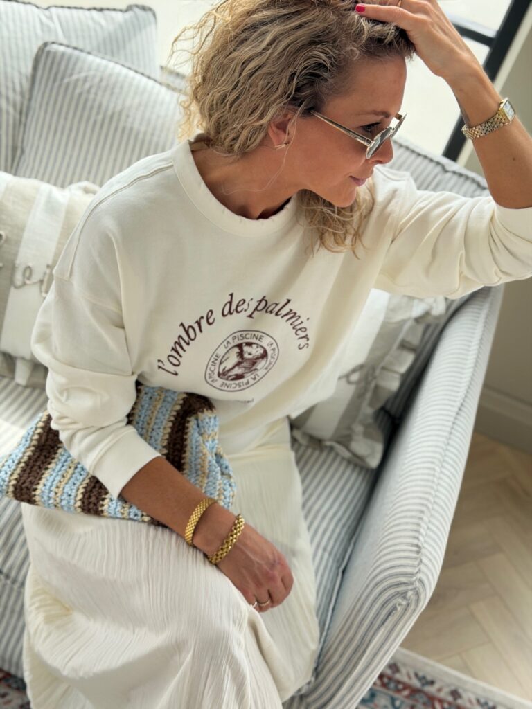 Selected Femme Felisa LS Sweat Egret Potters – Komfortabel sweatshirt til dame