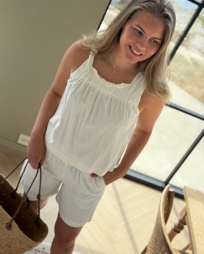 My Essential Wardrobe Florence Top White – Topp i matchende sett