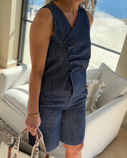 My Essential Wardrobe Dazzie Top Dark Blue Wash