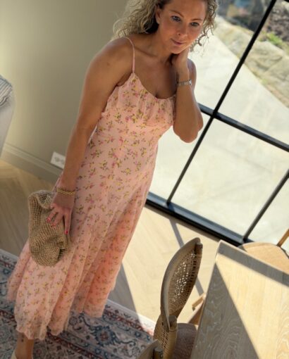 YAS Soiree Strap Maxi Dress Blushing Rose – Elegant maxikjole med stropper