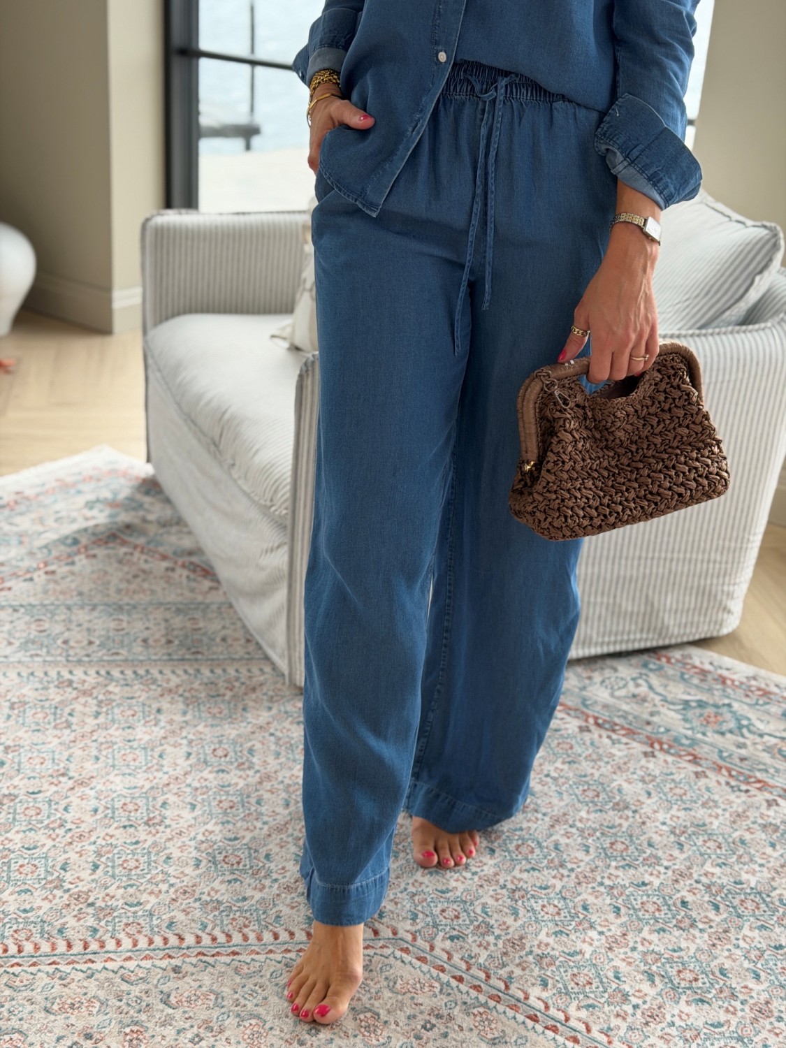 Selected Femme Janna-Viva Pant -Denimsett i Tencel