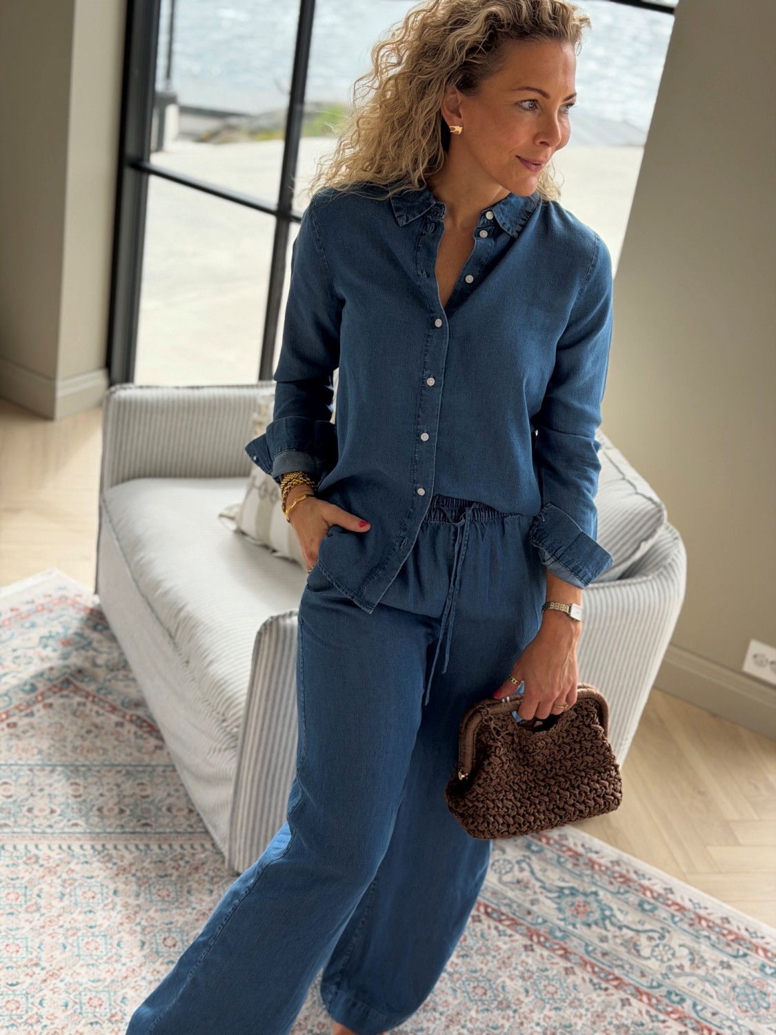 Selected Femme Janna-Viva Pant -Denimsett i Tencel