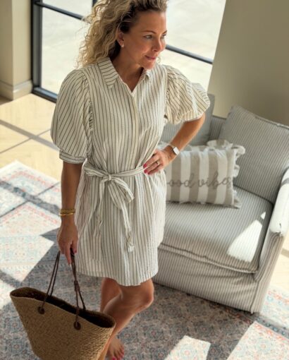 Neo Noir Serene Slim Stripe Dress -Stripet sommerkjole dame