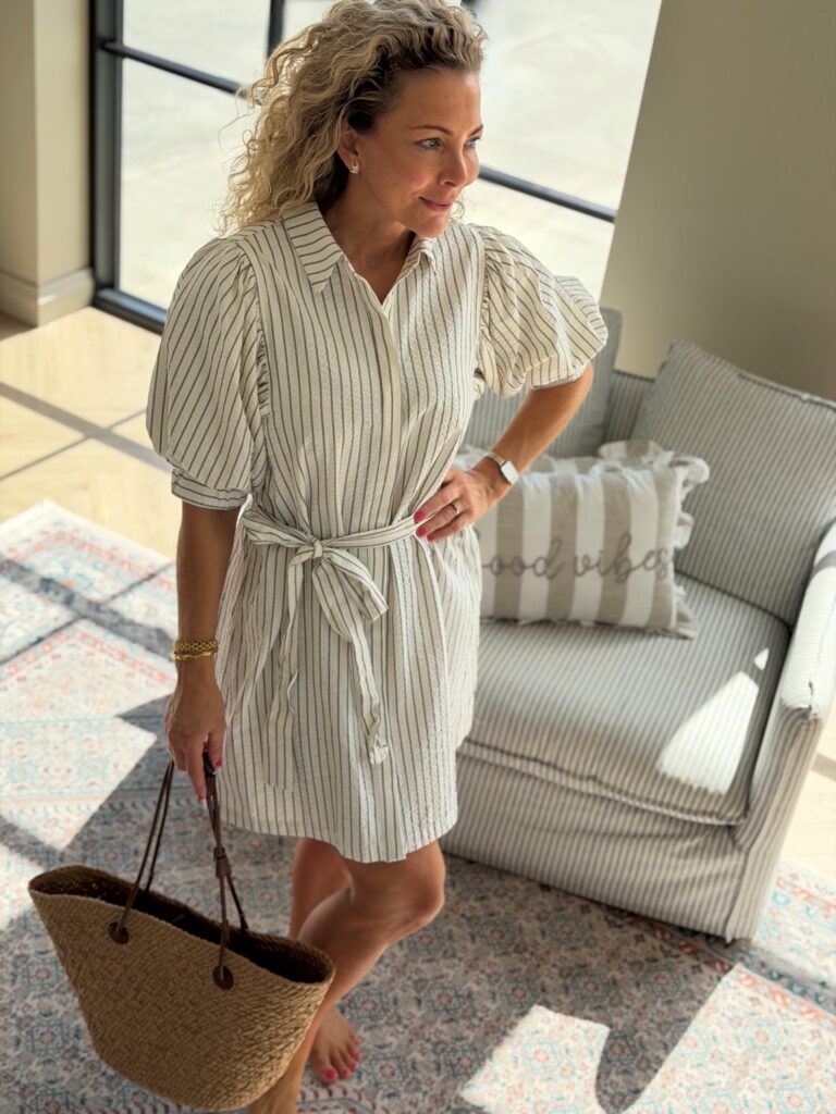 Neo Noir Serene Slim Stripe Dress -Stripet sommerkjole dame