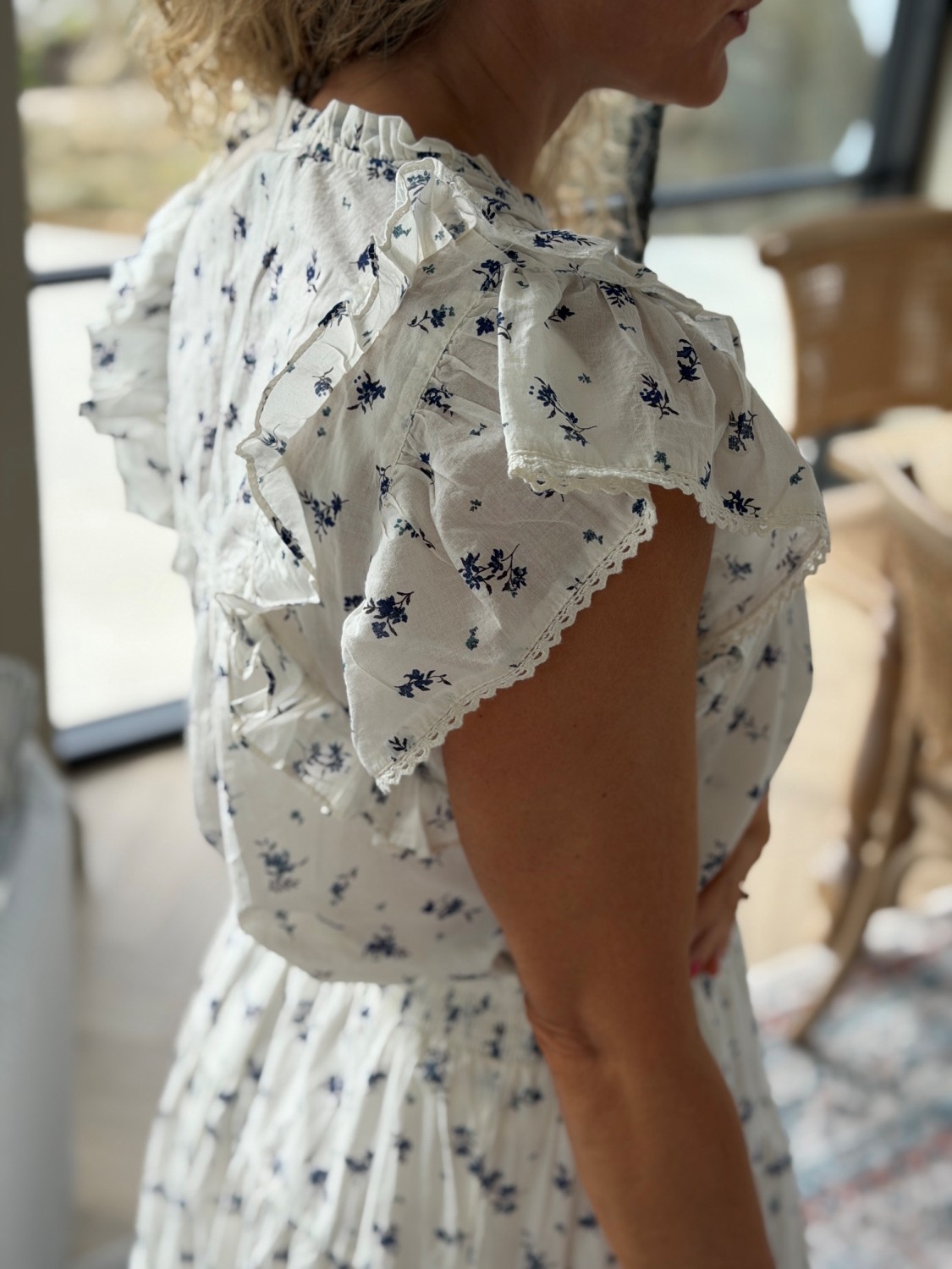 Neo Noir Jayla Small Blossom Top - Sett med topp og skjørt i voile bomull