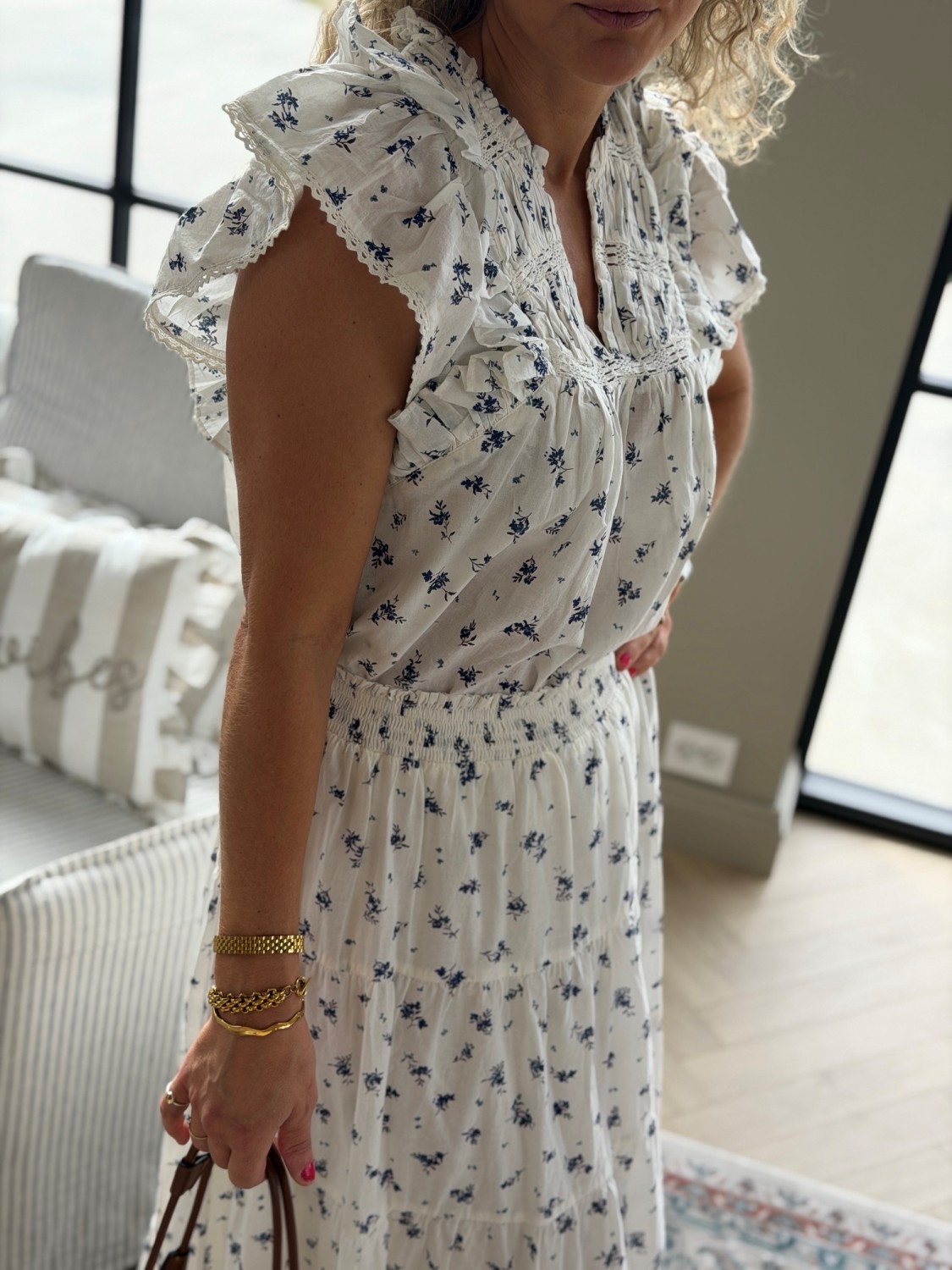 Neo Noir Jayla Small Blossom Top - Sett med topp og skjørt i voile bomull
