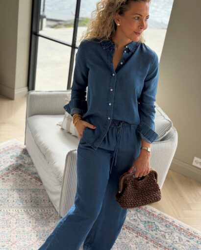 Selected Femme Janna-Viva LS Shirt Medium Blue Denim - Denimsett dame