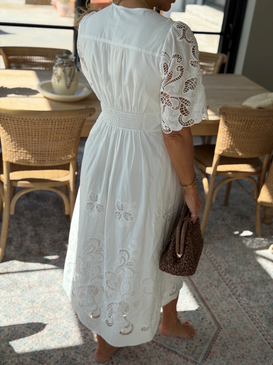 Neo Noir Lunette Emb Dress White - Hvit sommerkjole dame