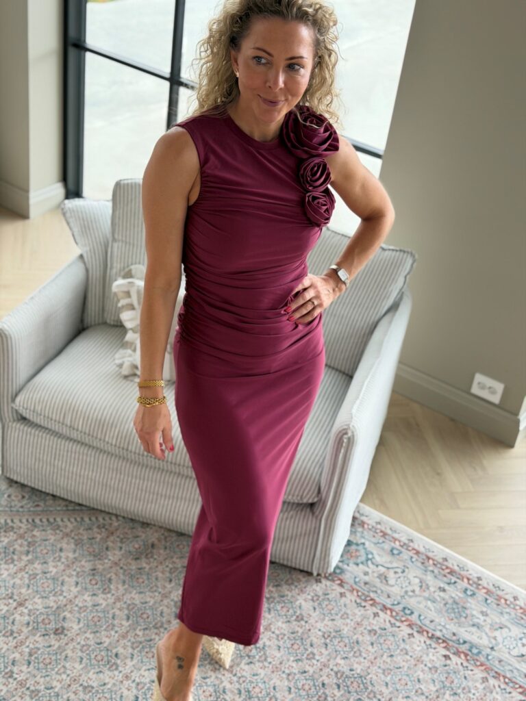 YAS Dona Long Dress Rhododendron -Kjole til bryllupsgjest og forlover