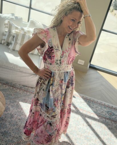YAS Messa Long Dress Fest – Ankellang kjole dame i bomull og lin