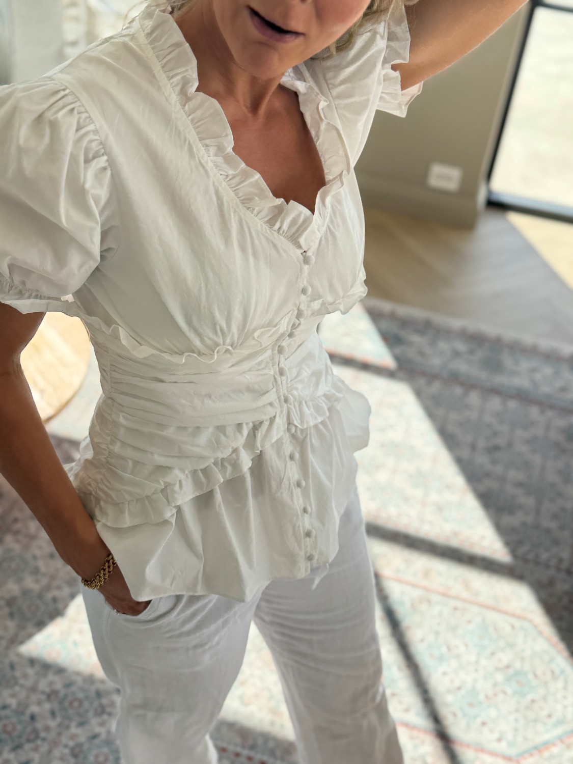 BYIC Ariel Blouse Blue White – Feminim Bluse dame i 100% bomull