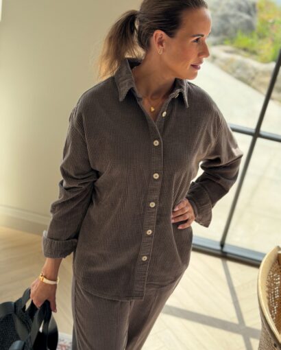 American Vintage Chemises Shirt – oversized fløyelsskjorte i bomull