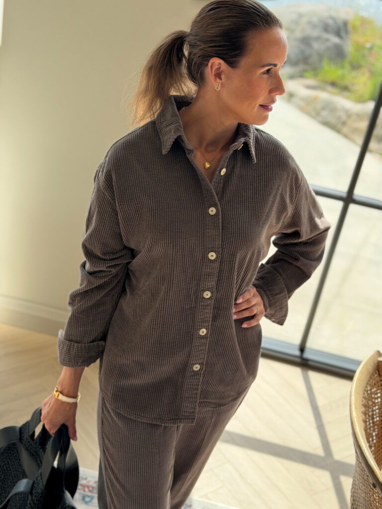 American Vintage Chemises Shirt – oversized fløyelsskjorte i bomull