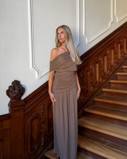 BY IC June Mesh Dress Dark Brown