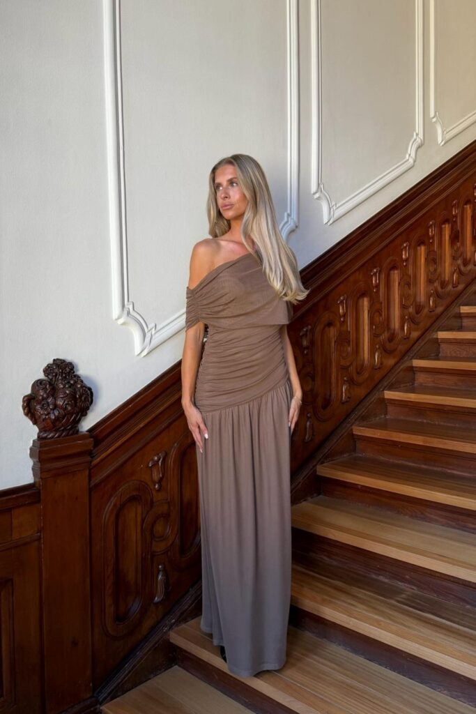 BY IC June Mesh Dress Dark Brown
