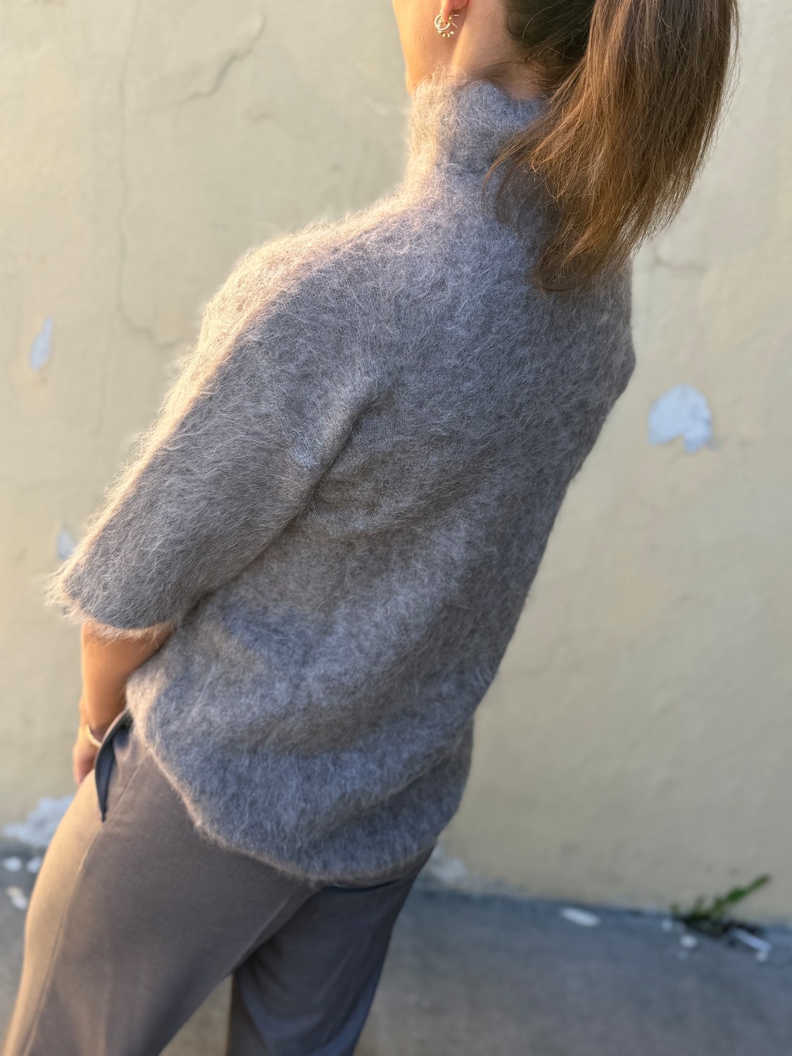 Urban Pioneers Leah SS Turtleneck – Alpakkastrikk med kort arm med høy hals