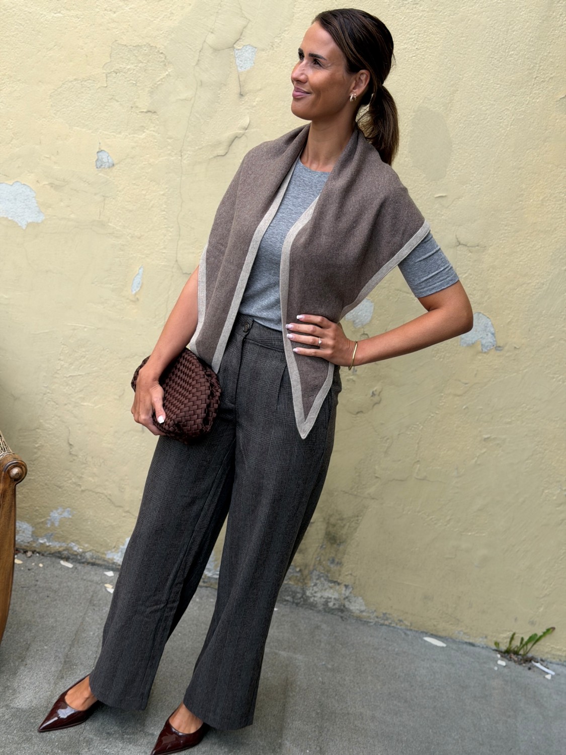 Nohr Lara Duo Triangle Scarf Dark Brown