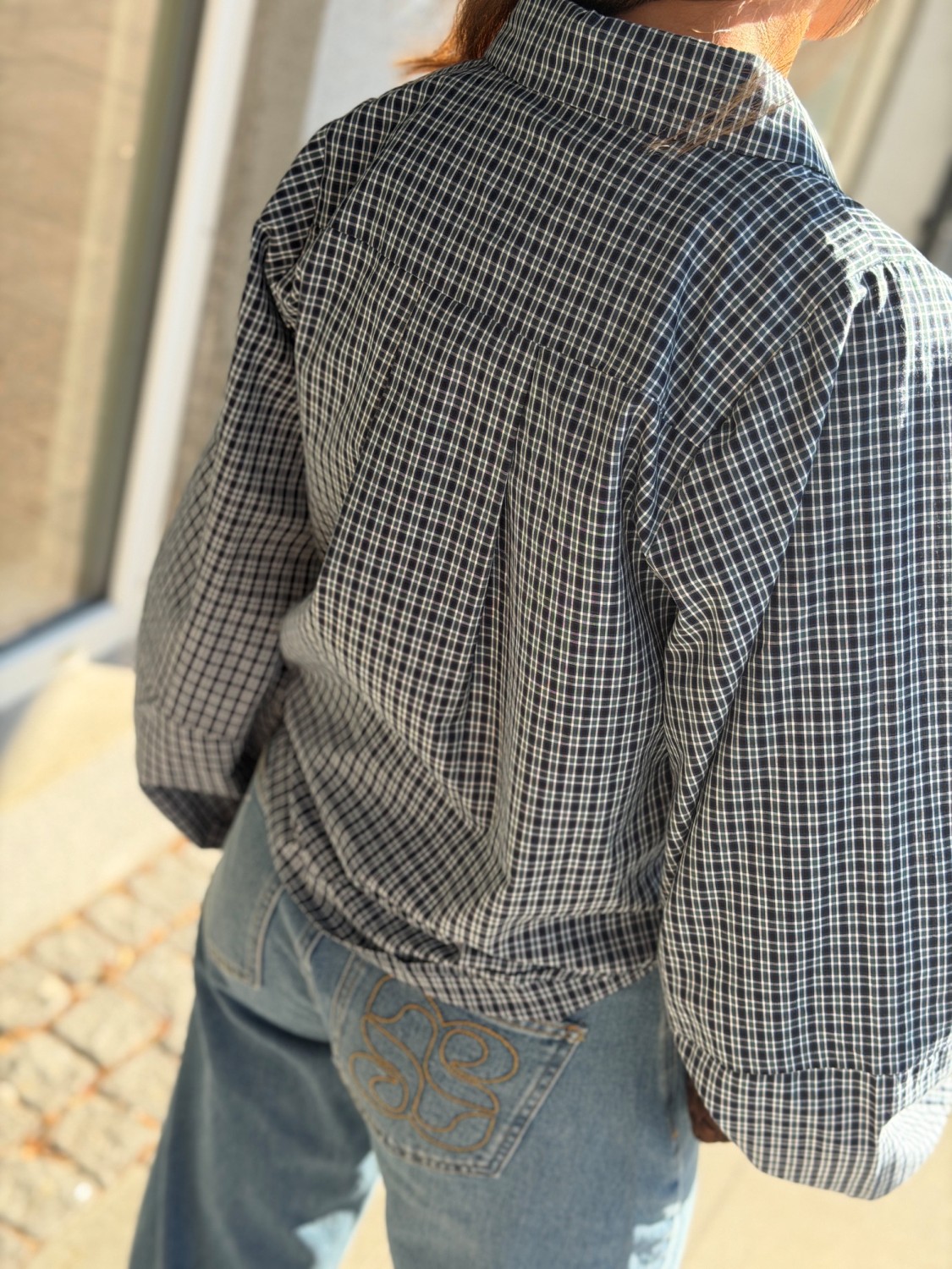 My Essential Wardrobe Sunna Balloon Sleeve Shirt – Rutete skjorte